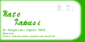 mate kapusi business card