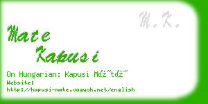 mate kapusi business card